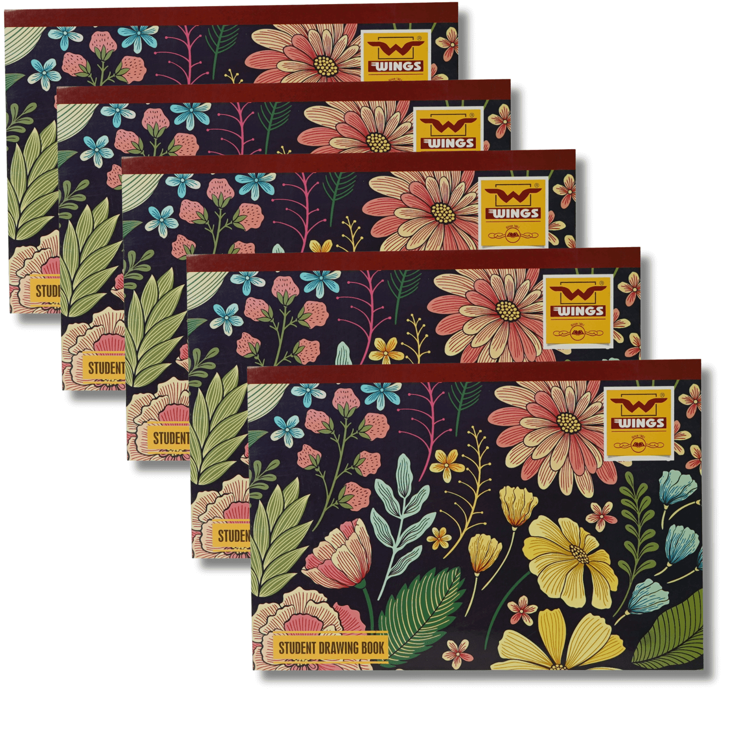 Wings Drawing Book for Kids and Artists, Sketch Book for Students and Painters (100 GSM), Soft Cover Sketching, Colouring & Painting - Pack of 5, Natural Shade (A4-36 Pages)…