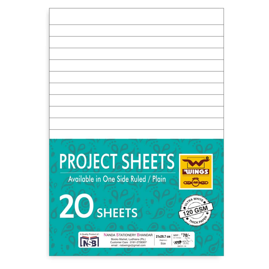 Wings A4 Project Sheets for Project, Assignment